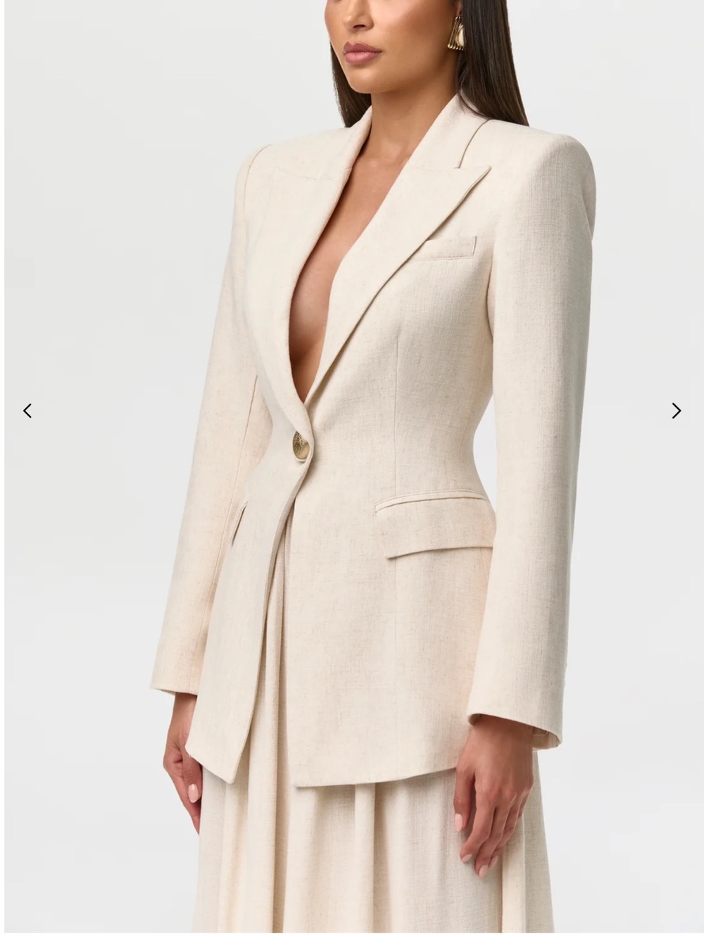 naked wardrobe Cream Single-Button Tailored Blazer